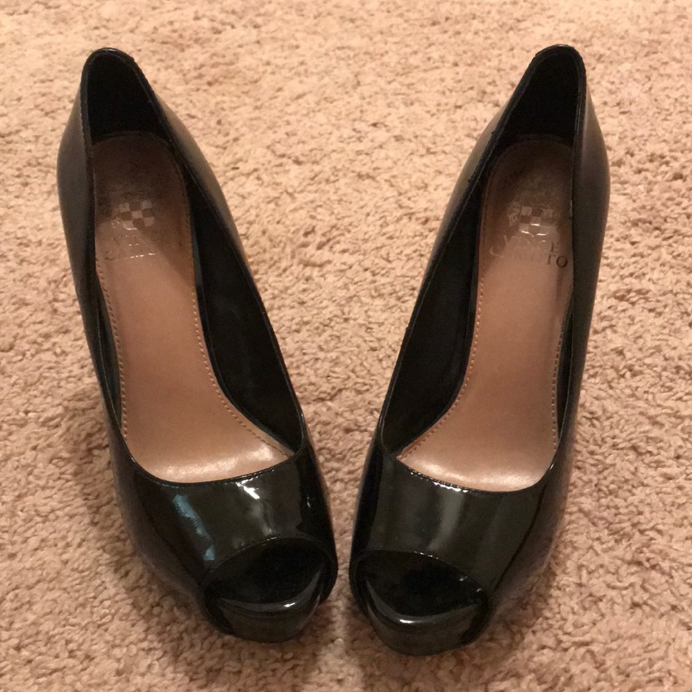 Vince Camuto patent leather platform heels